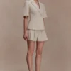 Martine geplooide linnen Shorts – naturel