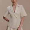 Martine linnen top met korte mouwen – naturel Martine linnen top met korte mouwen – naturel