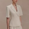 Martine linnen top met korte mouwen – naturel Martine linnen top met korte mouwen – naturel