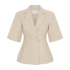 Martine linnen top met korte mouwen – naturel Martine linnen top met korte mouwen – naturel