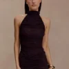 Matilda gerimpelde mesh bodysuit – Chocoladebruin Matilda gerimpelde mesh bodysuit – Chocoladebruin