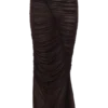 Matilda gerimpelde mesh maxi-rok – Chocolade