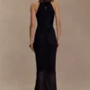 Matilda gerimpelde mesh maxi-rok – Zwart Matilda gerimpelde mesh maxi-rok – Zwart