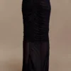 Matilda gerimpelde mesh maxi-rok – Zwart Matilda gerimpelde mesh maxi-rok – Zwart