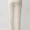 Mattais bouclé-gebreide broek – ivoor