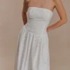 Maureen broderie strapless maxi-jurk – wit Maureen broderie strapless maxi-jurk – wit