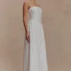 Maureen broderie strapless maxi-jurk – wit Maureen broderie strapless maxi-jurk – wit