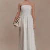 Maureen broderie strapless maxi-jurk – wit Maureen broderie strapless maxi-jurk – wit