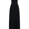 Maureen katoenen maxi-jurk met plooien – Zwart