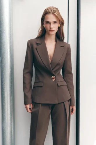 Max Cinched Waist Blazer – Chocolade