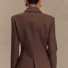 Max Cinched Waist Blazer – Chocolade Max Cinched Waist Blazer – Chocolade