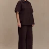Maya oversized Denim shirt – Chocolate Maya oversized Denim shirt – Chocolate