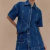 Maya oversized Denim shirt – donkerblauw Maya oversized Denim shirt – donkerblauw