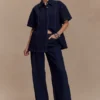 Maya oversized Denim shirt – Indigo blauw Maya oversized Denim shirt – Indigo blauw