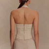 Meadow Denim Corset Haltertop – Stone Wash Meadow Denim Corset Haltertop – Stone Wash