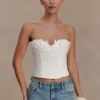 Melany bustier met applicaties van Denim – Wit Melany bustier met applicaties van Denim – Wit