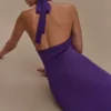 Melodie halter maxi-jurk van gebreid materiaal – paars Melodie halter maxi-jurk van gebreid materiaal – paars