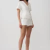 Melody-shirt met korte mouwen en kanten kraag – Wit Melody-shirt met korte mouwen en kanten kraag – Wit
