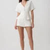 Melody linnen Short met kant – Wit Melody linnen Short met kant – Wit
