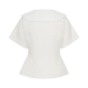 Melody-shirt met korte mouwen en kanten kraag – Wit Melody-shirt met korte mouwen en kanten kraag – Wit
