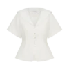 Melody-shirt met korte mouwen en kanten kraag – Wit Melody-shirt met korte mouwen en kanten kraag – Wit