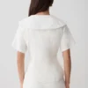 Melody-shirt met korte mouwen en kanten kraag – Wit Melody-shirt met korte mouwen en kanten kraag – Wit