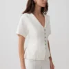 Melody-shirt met korte mouwen en kanten kraag – Wit Melody-shirt met korte mouwen en kanten kraag – Wit