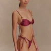 Memphis bikinibroekje met kralen – Wijnrood Memphis bikinibroekje met kralen – Wijnrood