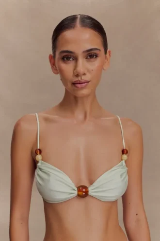 Memphis bikinitop met kralen – Mint