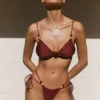 Memphis bikinitop met kralen – Wijnrood Memphis bikinitop met kralen – Wijnrood