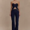 Meryl Denim-jeans met vetersluiting – Indigoblauw Meryl Denim-jeans met vetersluiting – Indigoblauw