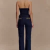 Meryl Denim-jeans met vetersluiting – Indigoblauw Meryl Denim-jeans met vetersluiting – Indigoblauw