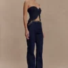 Meryl Denim-jeans met vetersluiting – Indigoblauw Meryl Denim-jeans met vetersluiting – Indigoblauw
