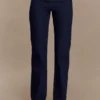Meryl Denim-jeans met vetersluiting – Indigoblauw Meryl Denim-jeans met vetersluiting – Indigoblauw