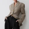 Mila getailleerde blazer – Tan Check Mila getailleerde blazer – Tan Check