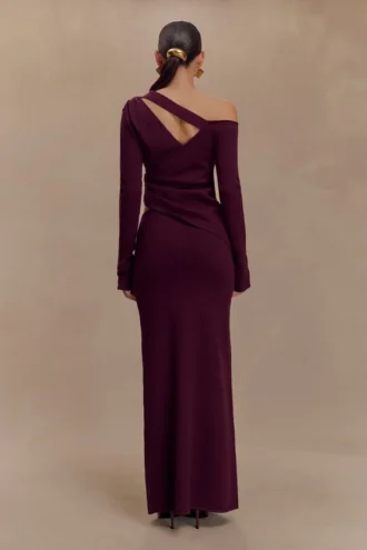 Miles gebreide maxi-rok – Pruim