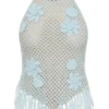 Miley gehaakte haltertop – licht aqua Miley gehaakte haltertop – licht aqua