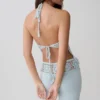 Miley gehaakte haltertop – licht aqua Miley gehaakte haltertop – licht aqua