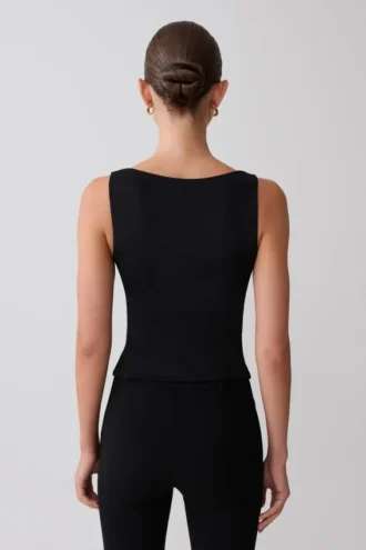 Millie Twist mouwloze top – Zwart