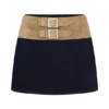 Miranda Denim mini-rok met riem van imitatiesuède – Indigoblauw Miranda Denim mini-rok met riem van imitatiesuède – Indigoblauw