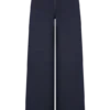 Miranda faux suède Denim jeans met brede pijpen en riem – Indigo Blue Miranda faux suède Denim jeans met brede pijpen en riem – Indigo Blue