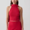 Misty haltertop met open rug – Rood Misty haltertop met open rug – Rood