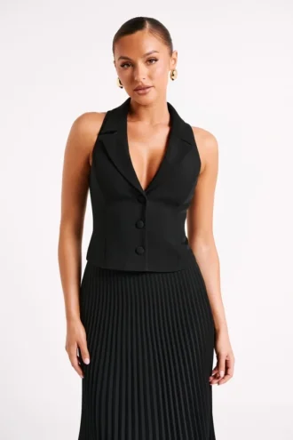 Mura colbertvest – Zwart