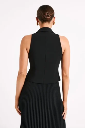 Mura colbertvest – Zwart