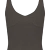 Natalya geribbelde gebreide cami-top – donkere chocolade