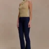 Nikki Lurex-top met metalen details – Goud
