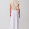 Selma midi-rok met gebogen taille – Wit Selma midi-rok met gebogen taille – Wit