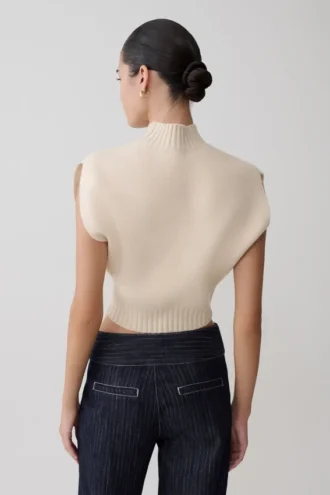 Niko gebreide oversized top – ivoor