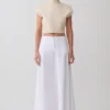 Selma midi-rok met gebogen taille – Wit Selma midi-rok met gebogen taille – Wit
