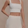 Nina mini-rok van kant en satijn – ivoor Nina mini-rok van kant en satijn – ivoor